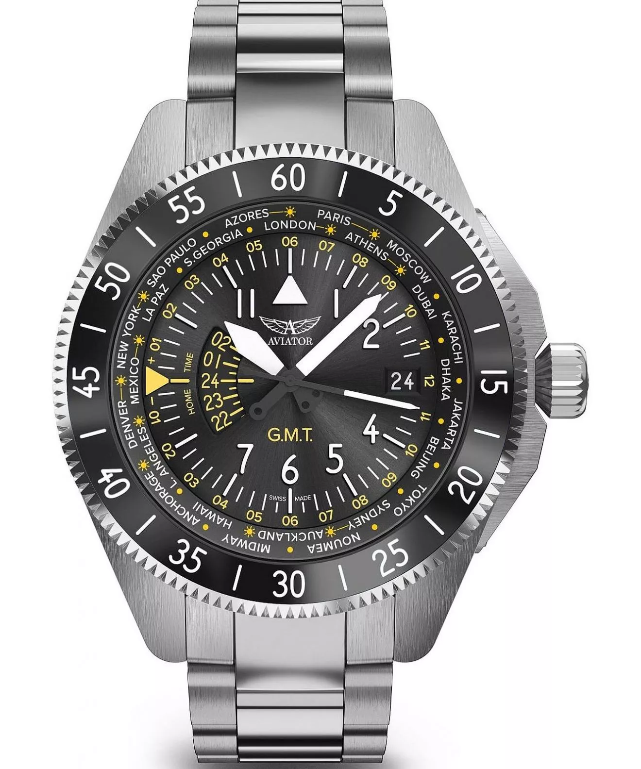 Годинник Чоловічий Aviator Airacobra GMT V.1.37.0.307.5