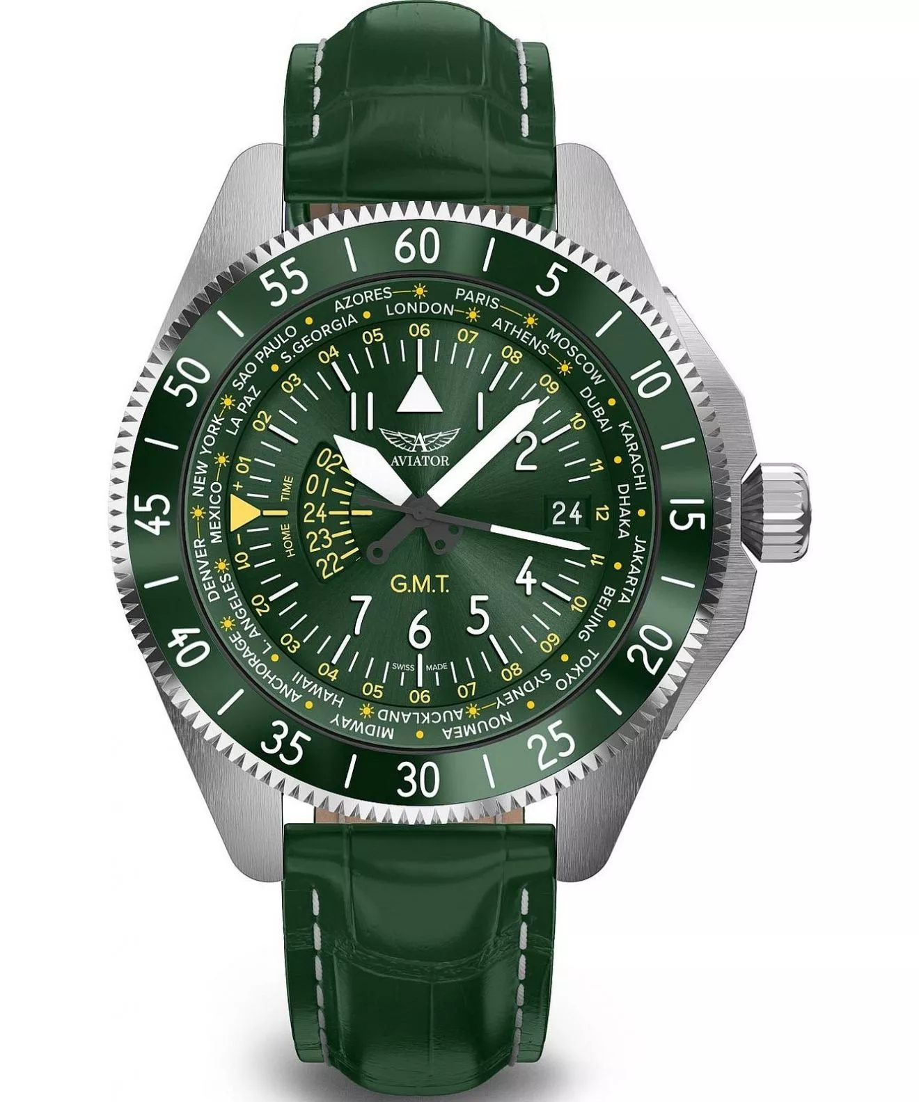 Годинник Чоловічий Aviator Airacobra GMT V.1.37.0.309.4