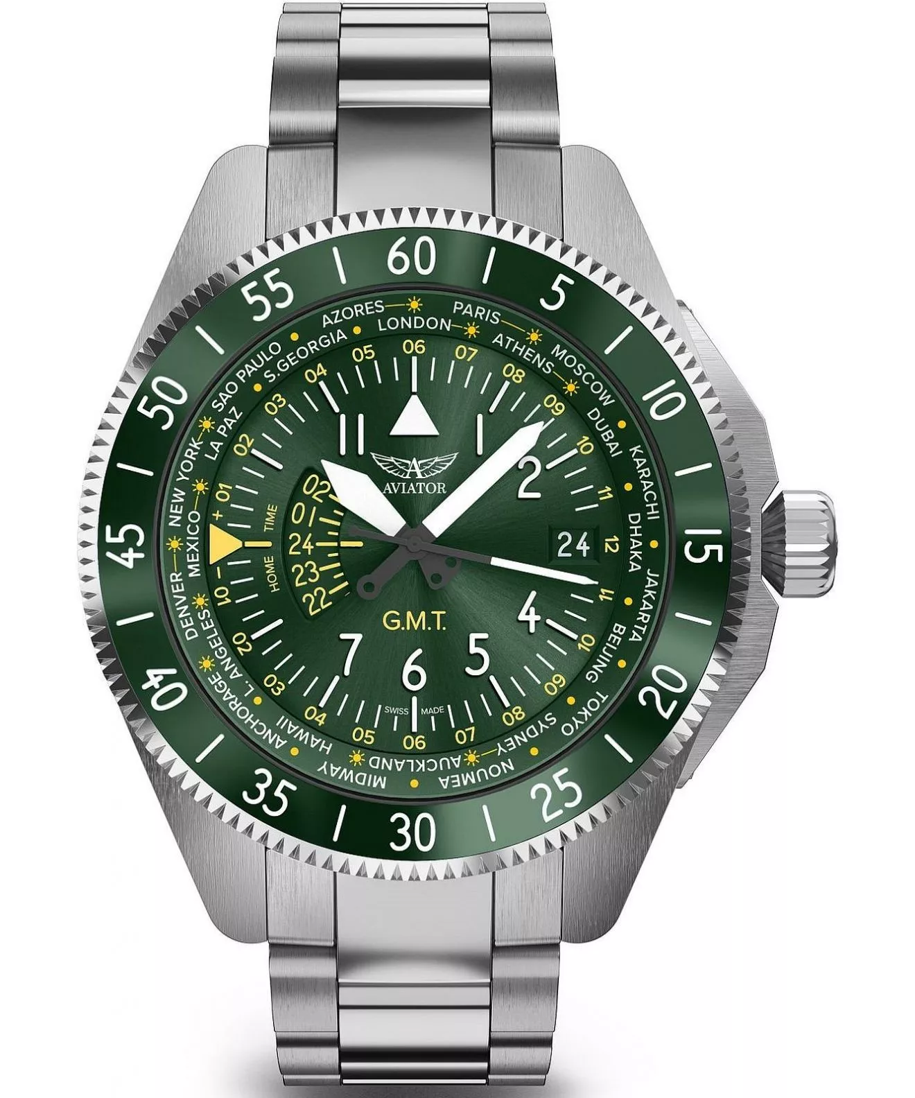 Годинник Чоловічий Aviator Airacobra GMT V.1.37.0.309.5