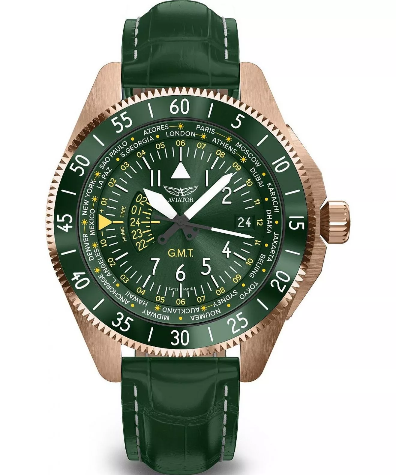 Годинник Чоловічий Aviator Airacobra GMT V.1.37.2.309.4