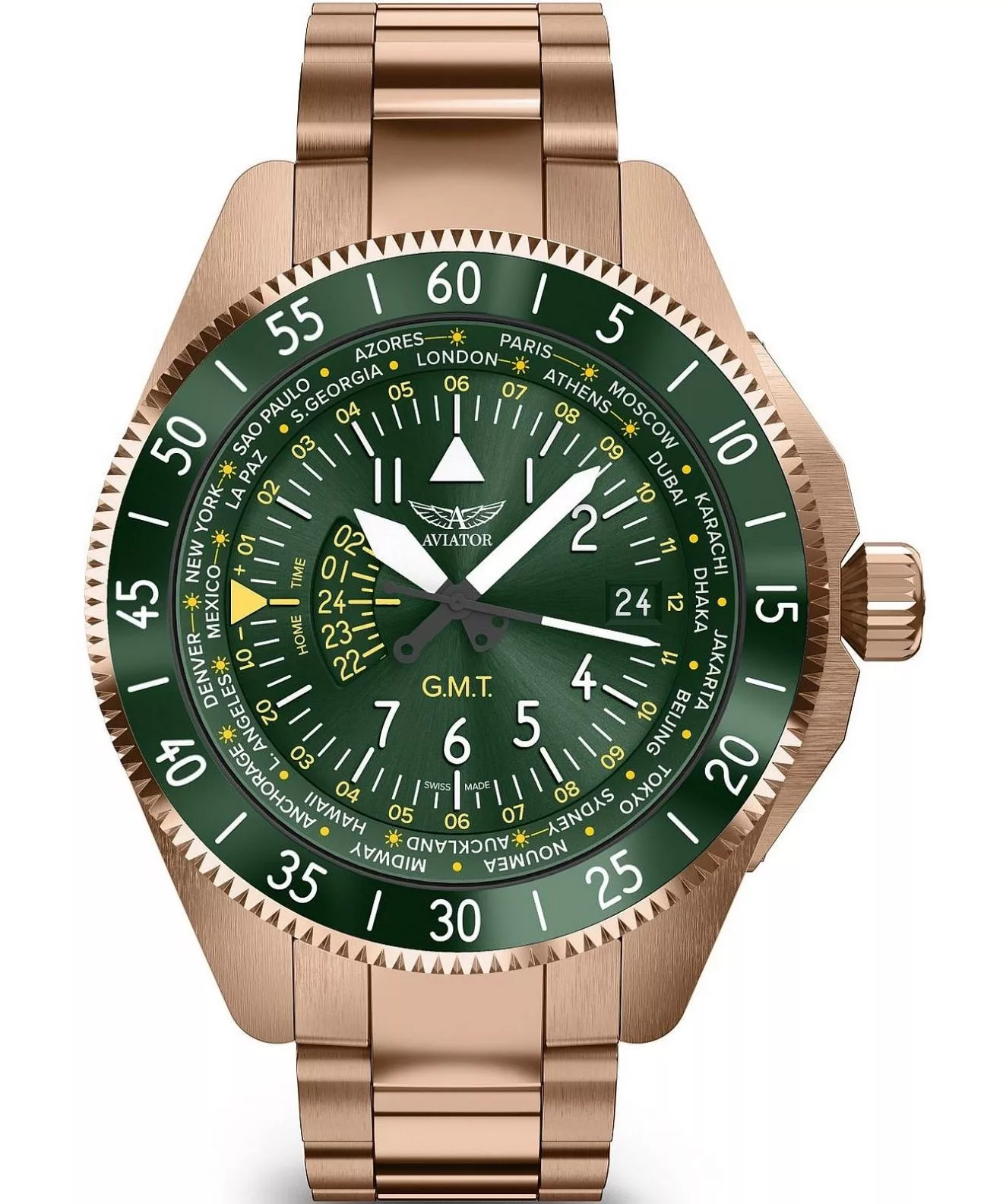 Годинник Чоловічий Aviator Airacobra GMT V.1.37.2.309.5