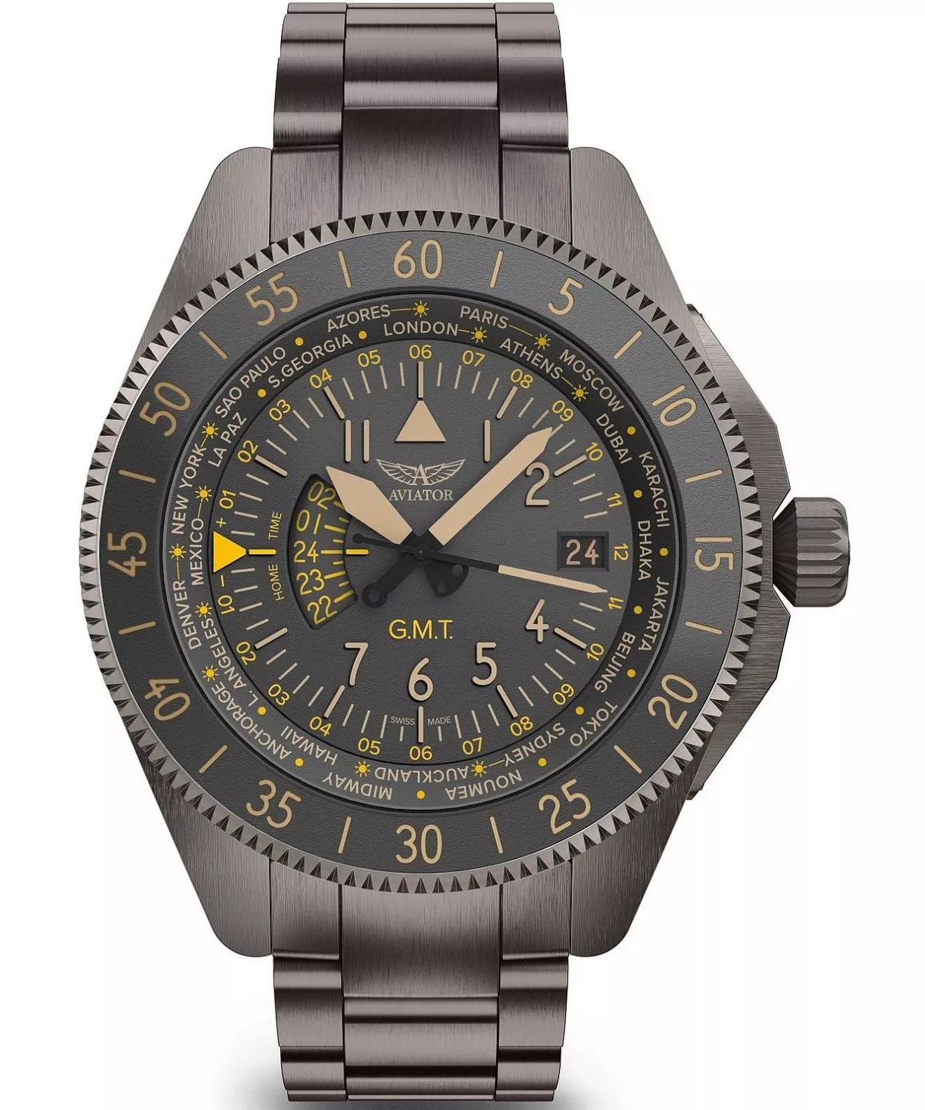 Годинник Чоловічий Aviator Airacobra GMT V.1.37.7.305.5