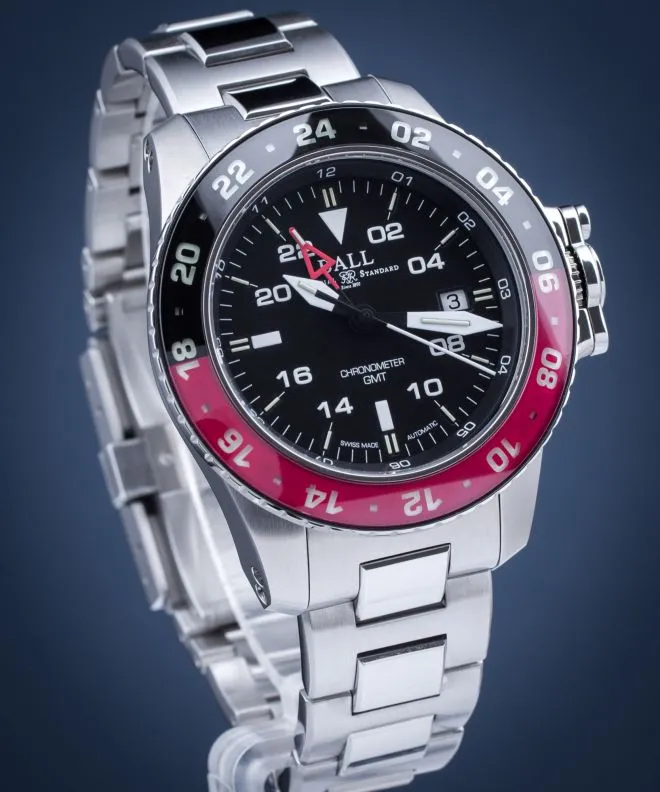 Годинник Чоловічий Ball Engineer Hydrocarbon AeroGMT II Automatic Chronometer DG2018C-S3C-BK