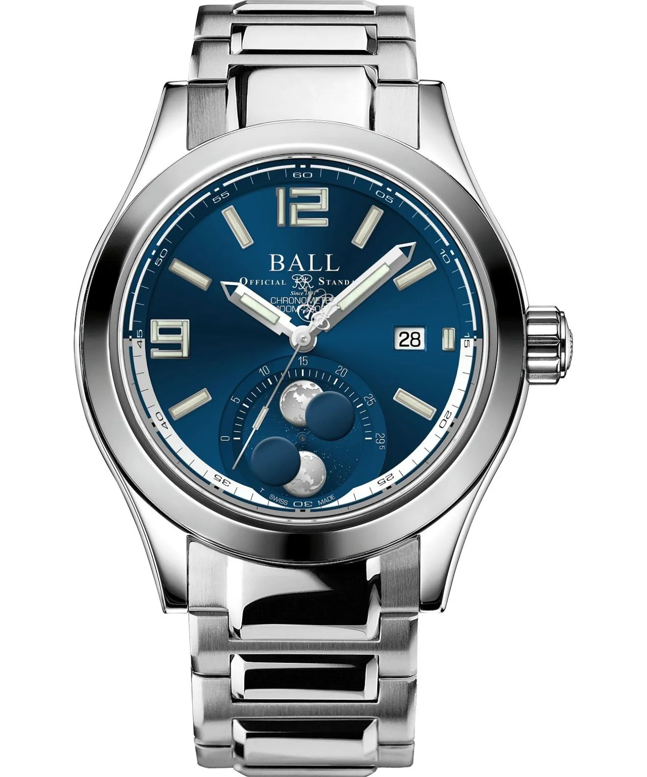 Годинник Чоловічий Ball Engineer II Moon Phase Automatic Chronometer Limited Edition NM2028C-S45C-BE