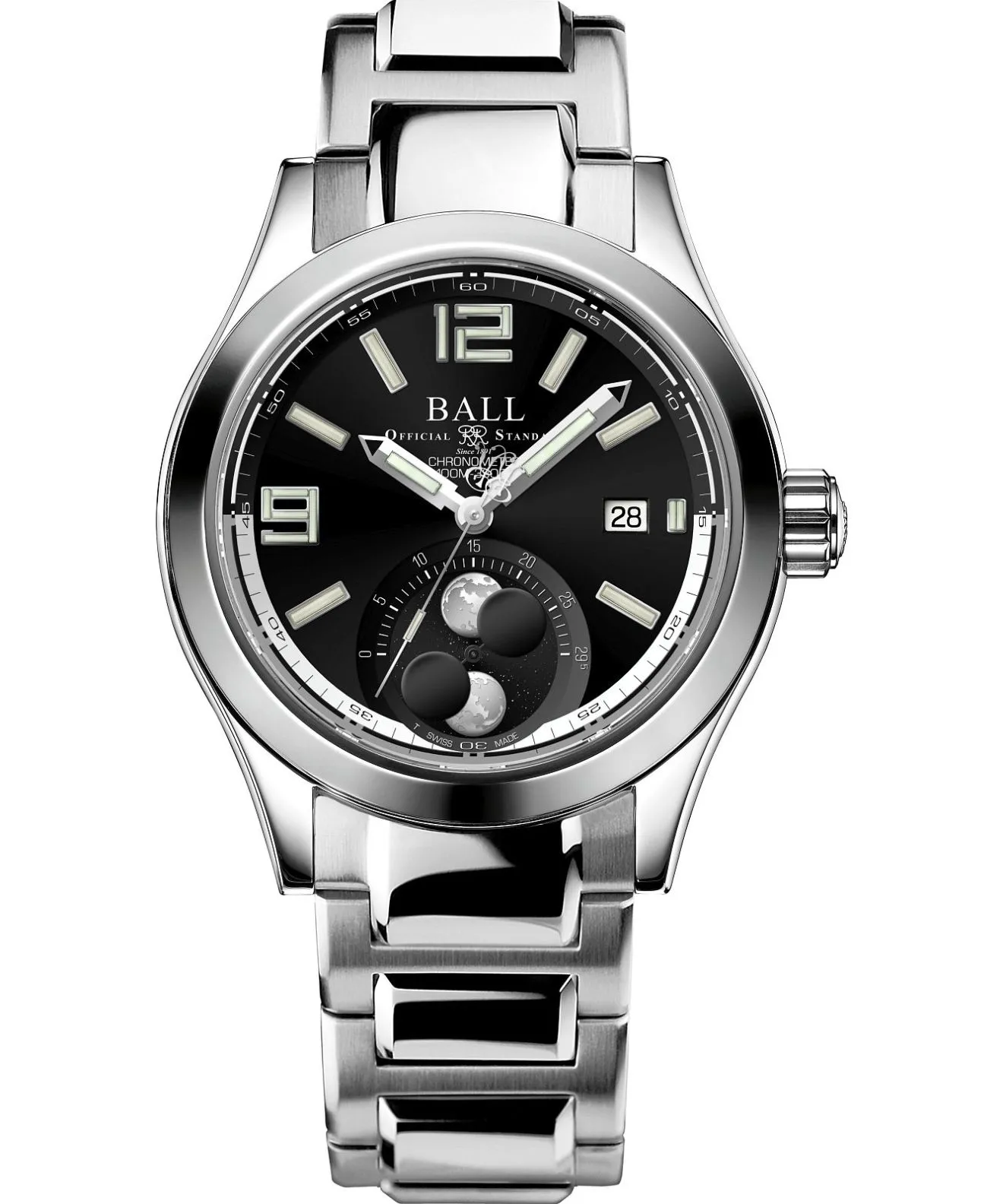 Годинник Чоловічий Ball Engineer II Moon Phase Automatic Chronometer Limited Edition NM2282C-S1C-BK