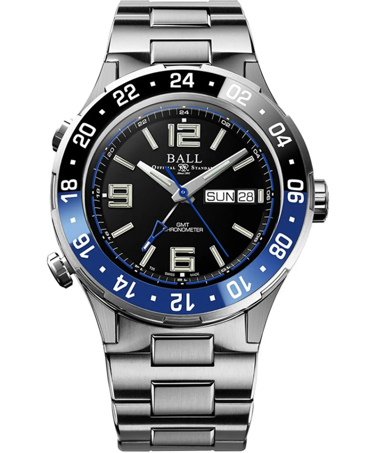 Годинник Чоловічий Ball Roadmaster Marine Chronometer GMT Limited Edition DG3000A-S1CJ-BK