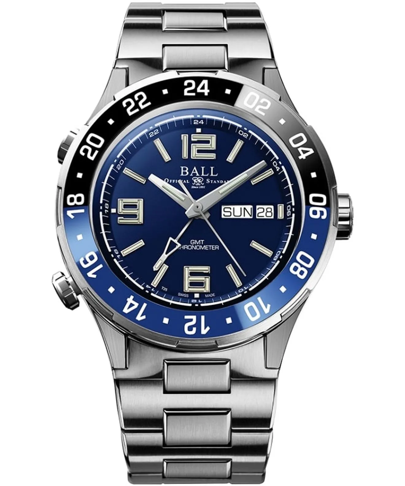 Годинник Чоловічий Ball Roadmaster Marine GMT Titanium Automatic Limited Edition DG3000A-S1CJ-BE