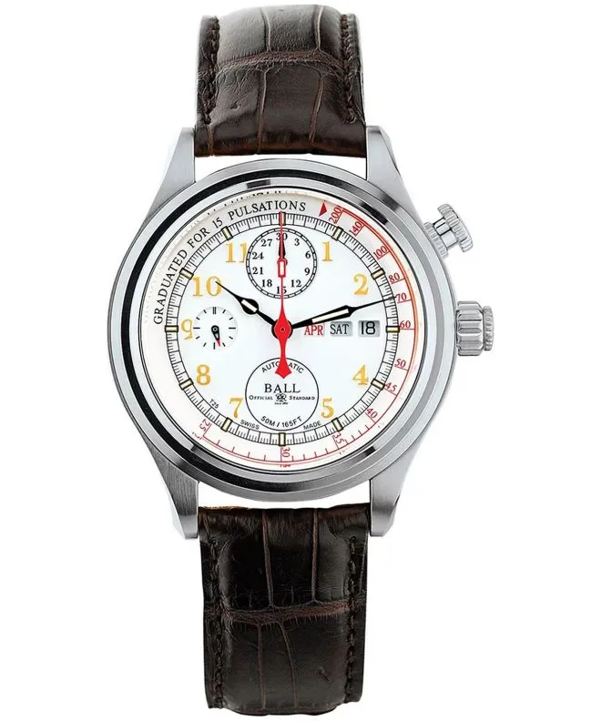 Годинник Чоловічий Ball Trainmaster Doctor's Chronograph Limited Edition CM1032D-PT-L1J-WH