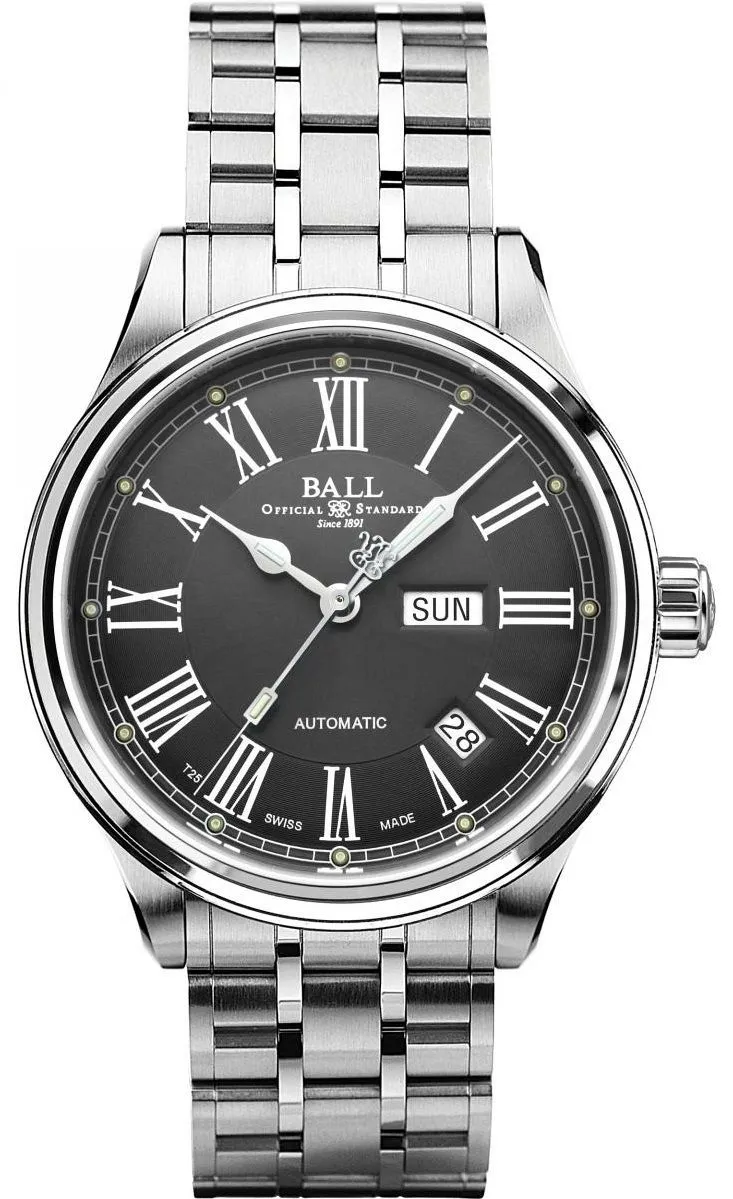 Годинник Чоловічий Ball Trainmaster Roman Automatic NM1058D-S4J-GY
