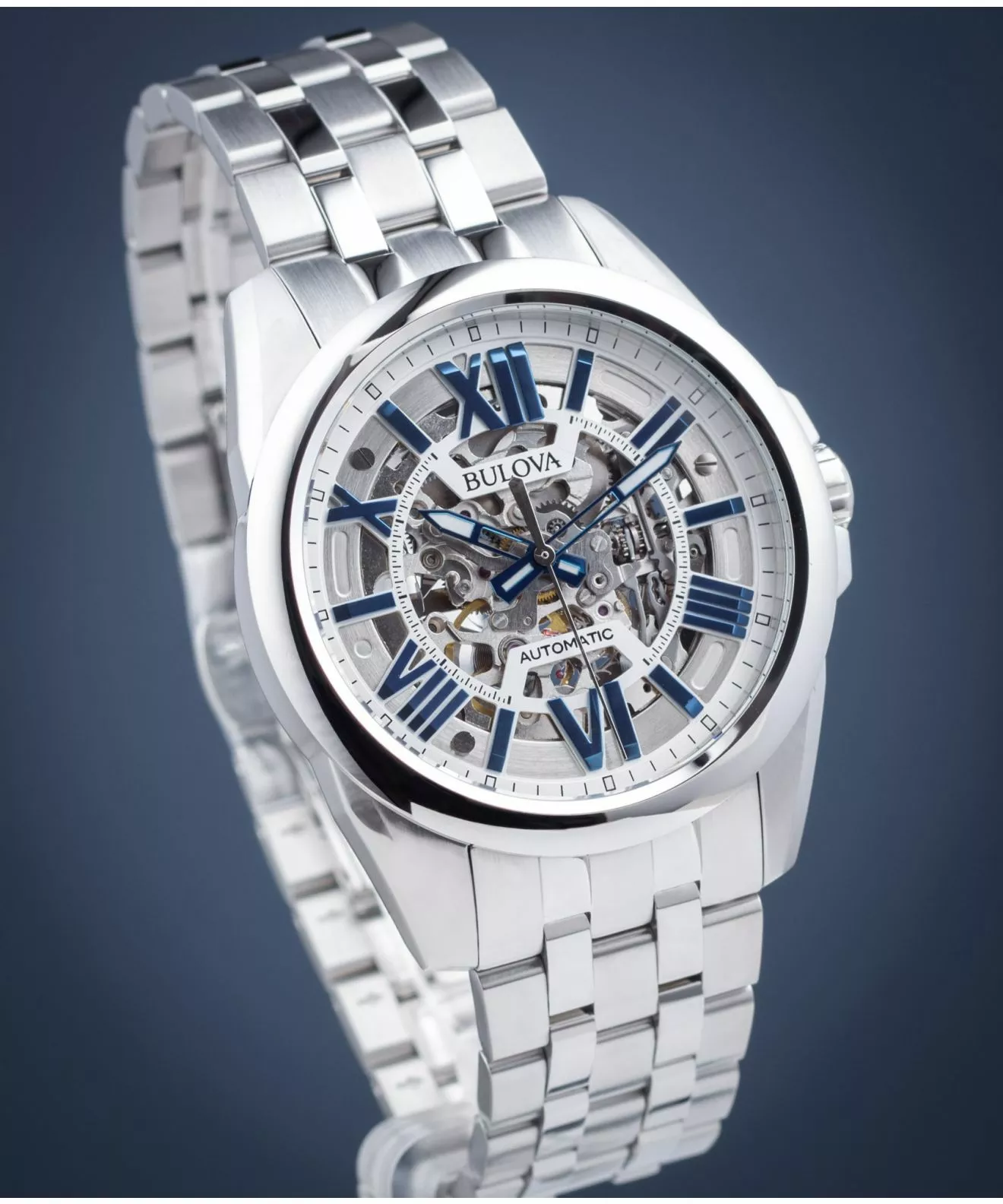 Годинник Чоловічий Bulova Skeleton Automatic Open Heart 96A187