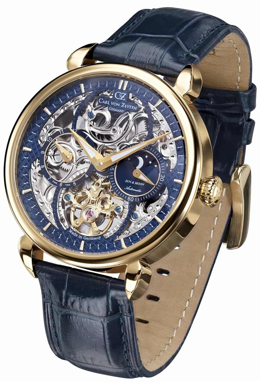 Годинник Чоловічий Carl von Zeyten Zeyten Neukirch Skeleton Automatic CVZ0005GBL (CVZ0005GBLS)