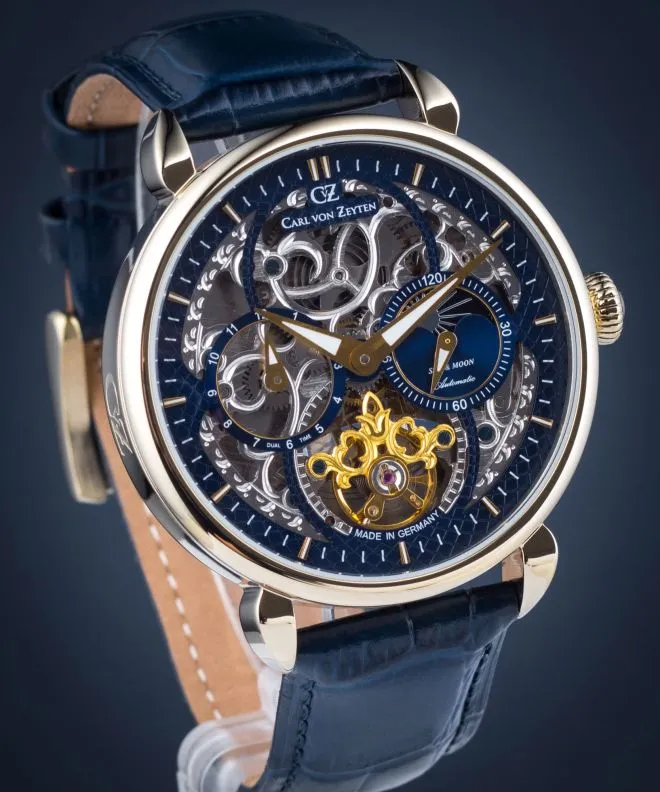 Годинник Чоловічий Carl von Zeyten Zeyten Neukirch Skeleton Automatic CVZ0005GBL (CVZ0005GBLS)