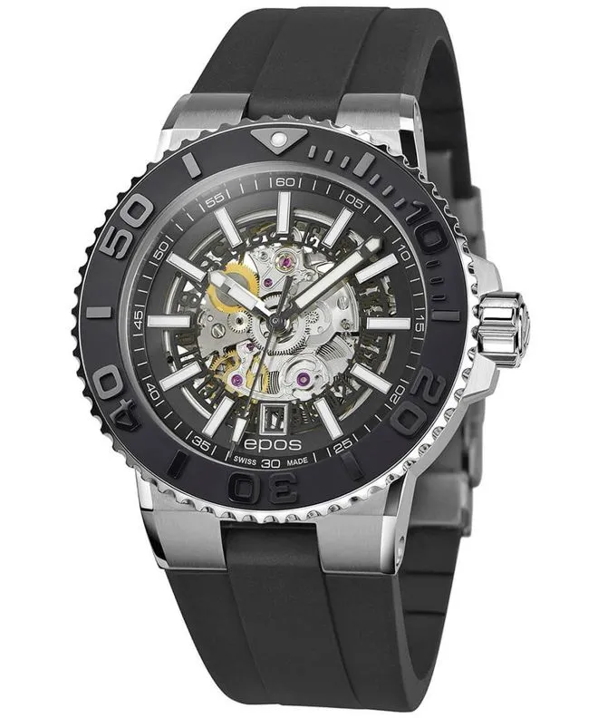Годинник Чоловічий Epos Sportive Diver Skeleton Automatic 3441.135.25.15.55