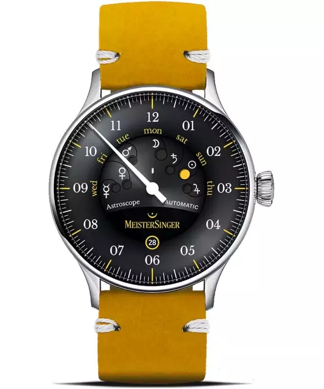 Годинник Чоловічий Meistersinger Astroscope Black/Yellow Automatic Limited Edition S-AS902Y_SVSL018