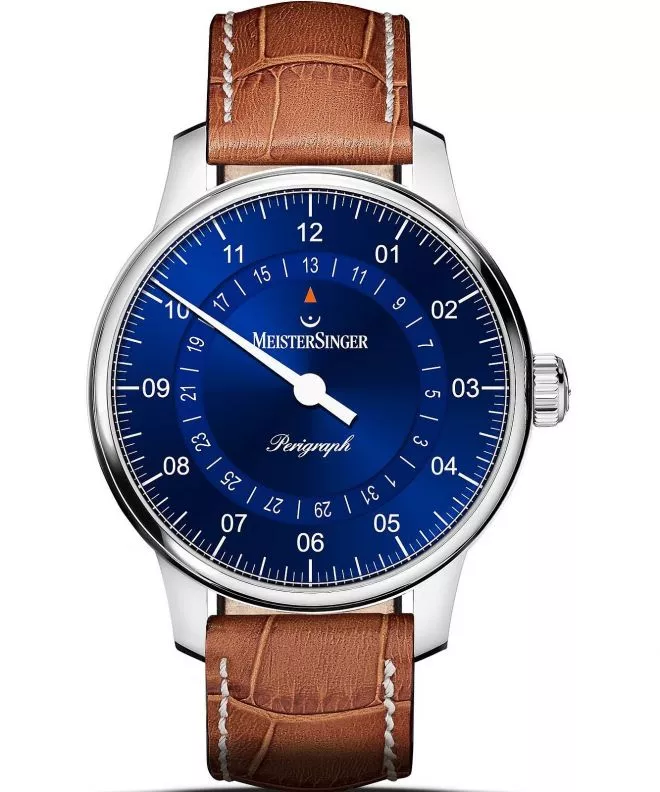 Годинник Чоловічий Meistersinger Perigraph - 38mm Sunburst Blue BM1108_SG013W