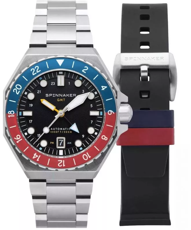 Годинник Чоловічий Spinnaker Dumas GMT Automatic Cobalt Crimson Limited Edition SP-5119-44
