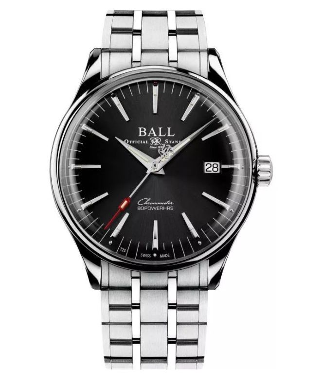 Годинник Чоловічий Ball Trainmaster Manufacture 80 Hours Automatic Chronometer NM3280D-S1CJ-BK