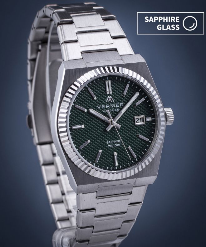 Годинник Чоловічий VERMER Caspian Green Silver Steel CS405-05P-275
