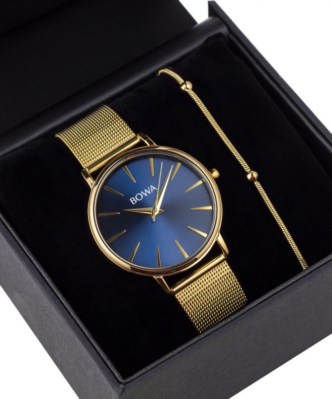 Годинник Жіночий BOWA Praha Navy Blue-Gold Mesh 38 Gift Set PH384-34-184M-419-04