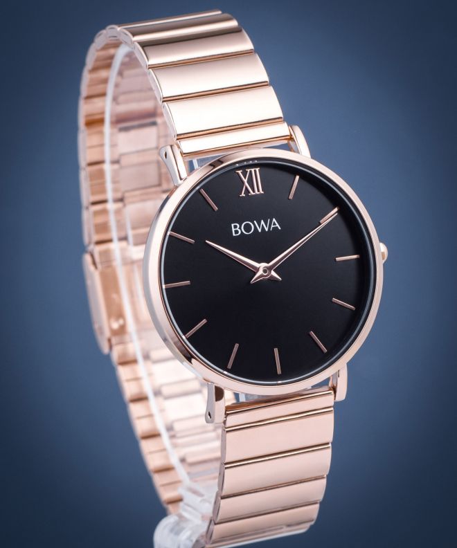 Годинник Жіночий BOWA London Black Rose-Gold Steel 33 LO337-17-167S