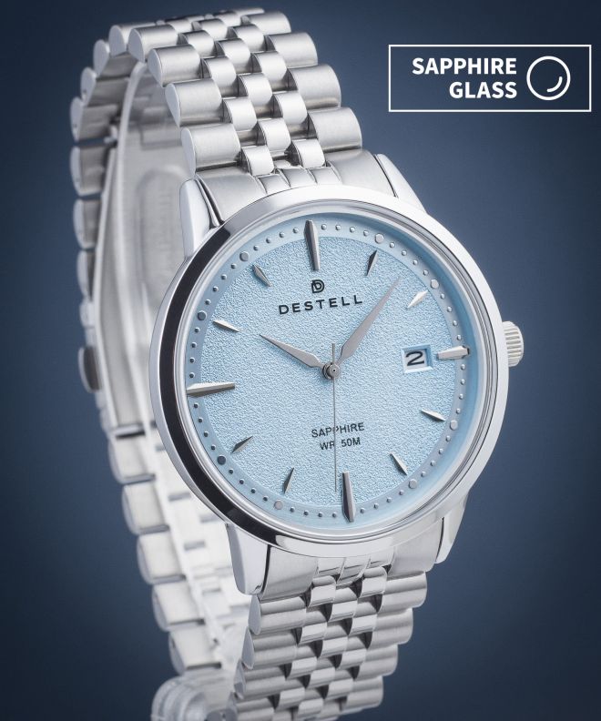 Годинник Чоловічий DESTELL Pictor Ice Blue Silver Steel Sapphire PT405-05-205J