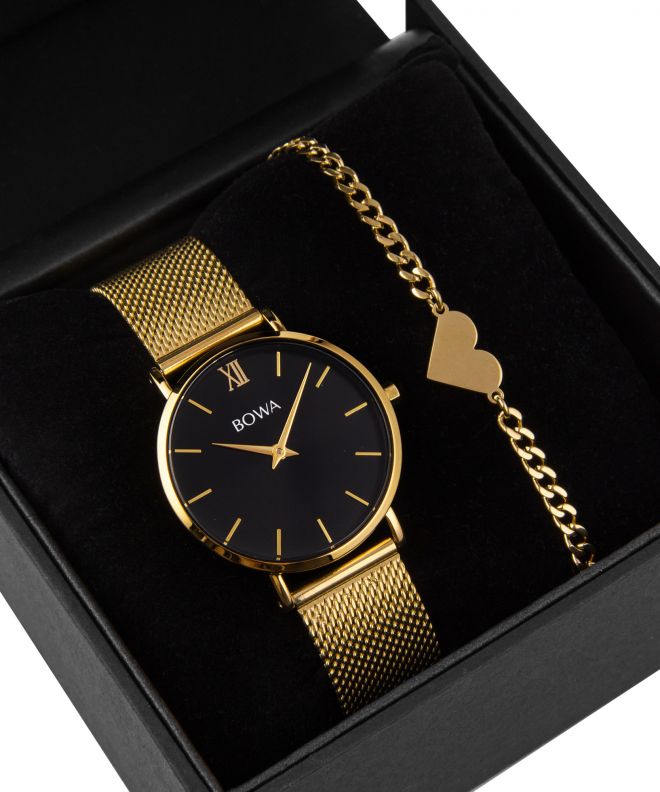 BOWA London Black-Gold 33 Gift Set (годинник + браслет) LO334-14-164M-419-02