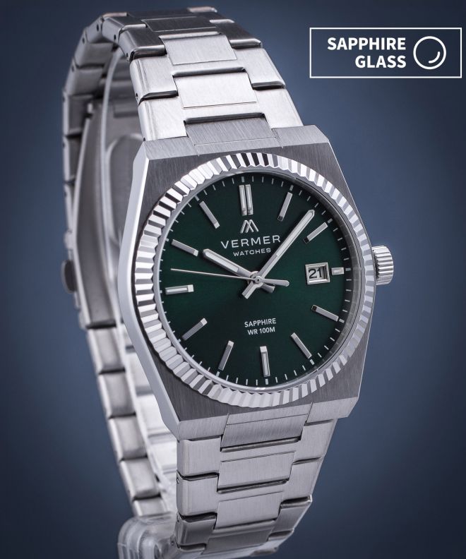 Годинник Чоловічий VERMER Caspian Green Silver Steel CS405-05-275