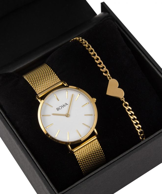 BOWA New York Petite White-Gold Mesh 34 Gift Set (годинник + браслет) NY344-24-184M-419-02