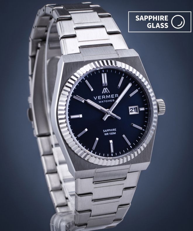 Годинник Чоловічий VERMER Caspian Navy Silver Steel CS405-35-275