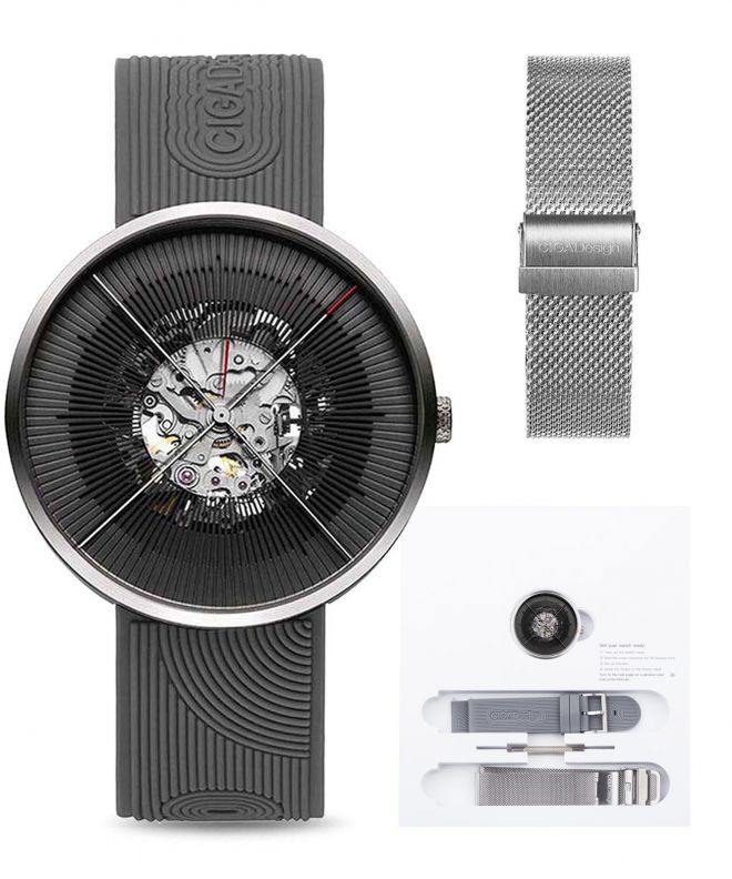 Годинник Чоловічий Ciga Design J Series Zen Karesansui Automatic Mechanical Skeleton SET J011-SIBL-W35