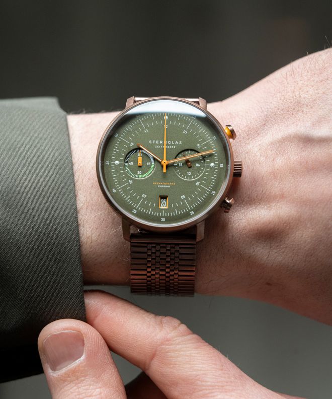 Годинник Чоловічий Sternglas Hamburg Mecha-Quartz Chrono S01-HC35-ME10