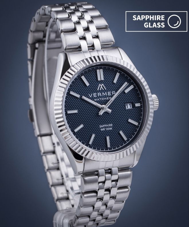 Годинник Чоловічий VERMER Ionian Navy Silver Steel IA395-35-205J