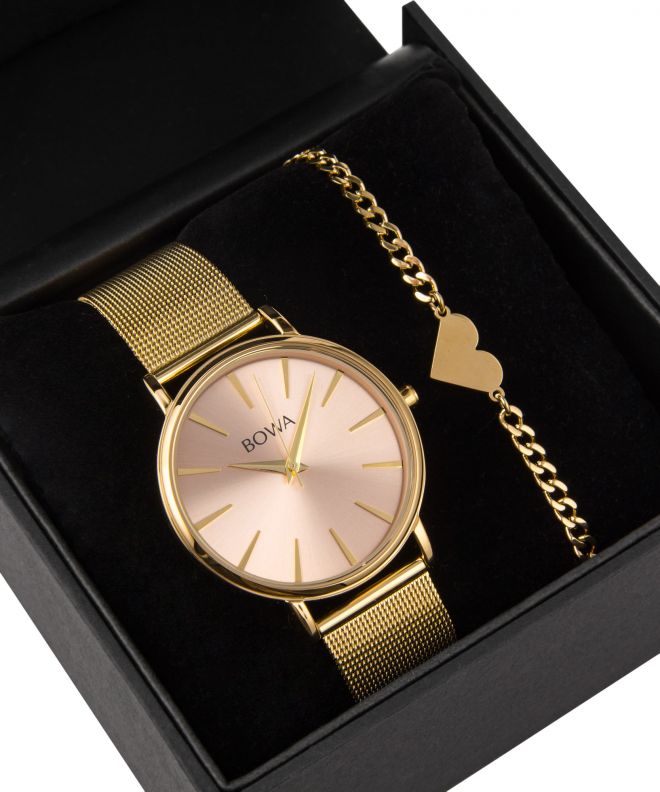 BOWA Praha Pink-Gold Mesh 38 Gift Set (годинник + браслет) PH384-124-184M-419-02