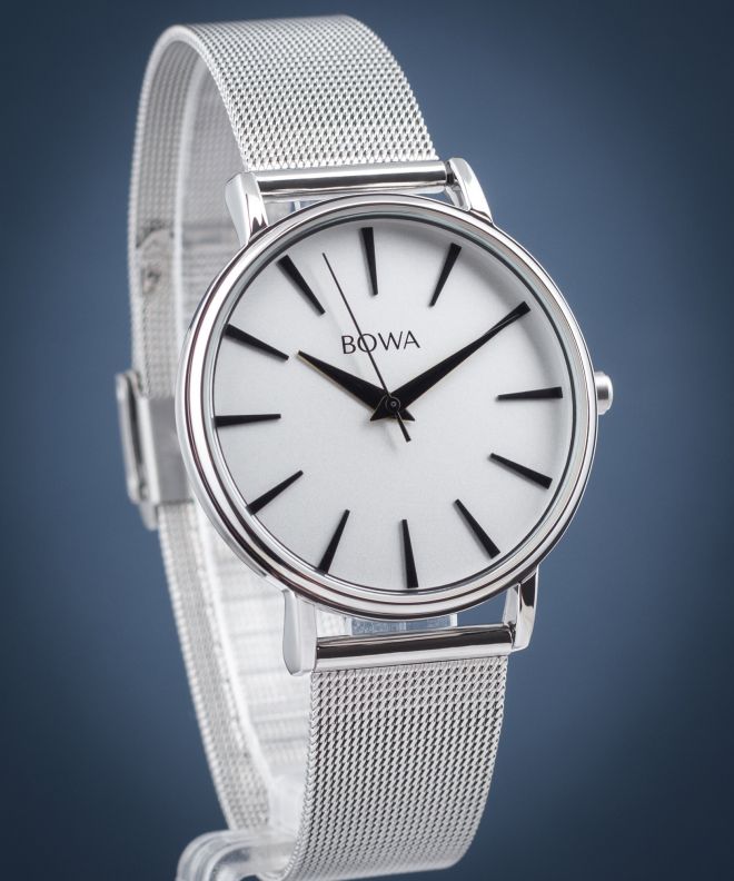 Годинник Жіночий BOWA Praha Silver Black-Tone mesh 38 PH385-51-185M