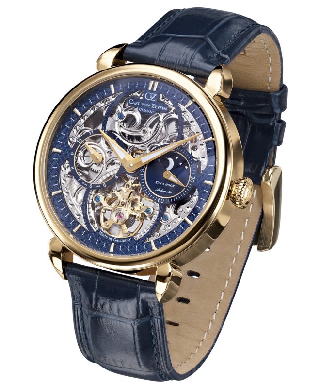 Годинник Чоловічий Carl von Zeyten Zeyten Neukirch Skeleton Automatic CVZ0005GBL (CVZ0005GBLS)
