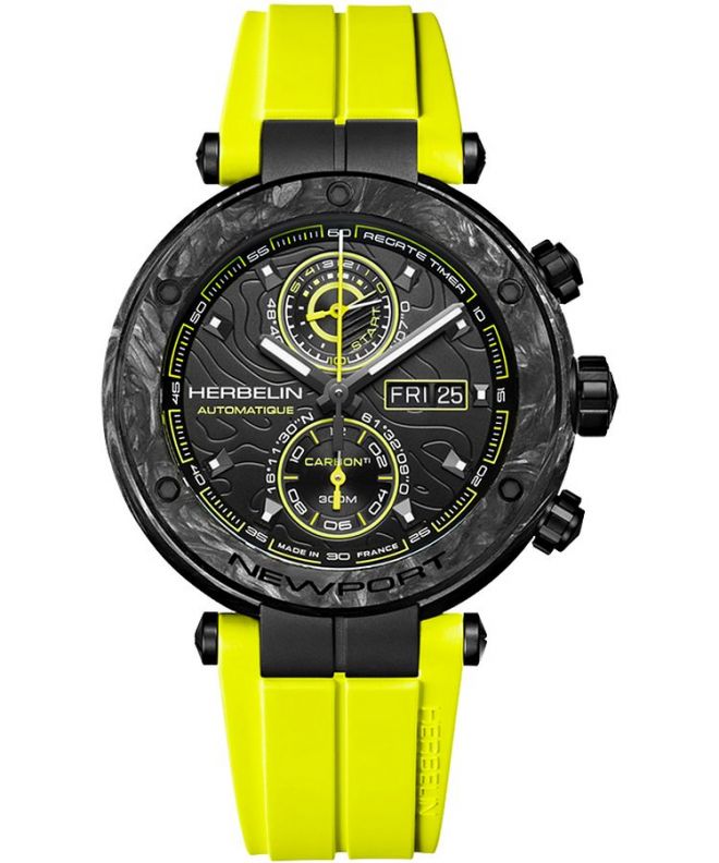 Годинник Чоловічий Herbelin Newport Carbon Chronograph Titanium Automatic Limited Edition 288CTN14CY