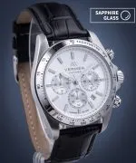 Годинник Чоловічий VERMER Tasman Silver Black Leather Chrono