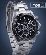 Годинник Чоловічий VERMER Tasman Black Silver Steel Chrono
