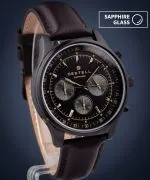 Годинник Чоловічий DESTELL Circinus Black Brown Gold-Tone Leather Chrono Sapphire