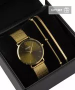 BOWA London Green-Gold Mesh 33 Gift Set (годинник + браслет)