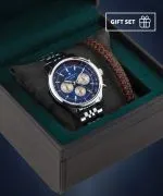 Годинник Чоловічий DESTELL Circinus Blue Silver Steel Chrono Sapphire Gift Set