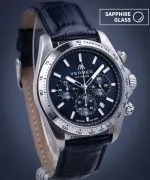 Годинник Чоловічий VERMER Tasman Navy Silver Leather Chrono