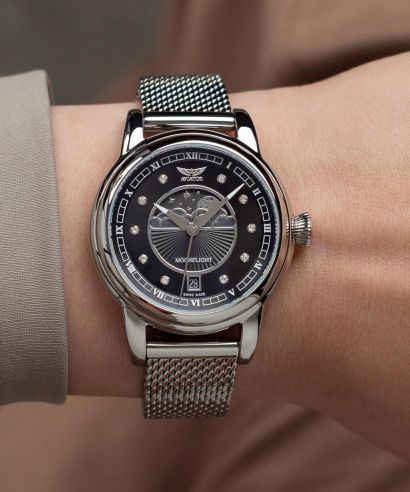 Годинник Жіночий Aviator Douglas Moonflight Black Diamonds Limited Edition