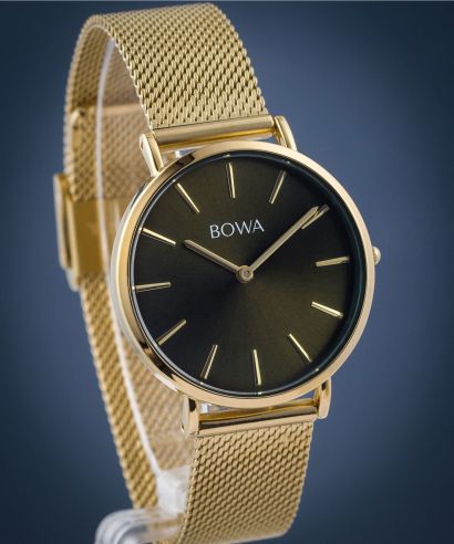 Годинник Жіночий BOWA New York Petite Green-Gold Mesh 34