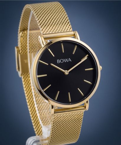 Годинник Жіночий BOWA New York Petite Black-Gold Mesh 34