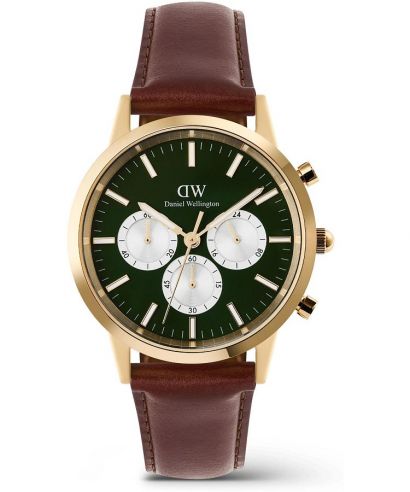 Годинник Чоловічий Daniel Wellington Iconic St Mawes Emerald Panda Gold Chronograph