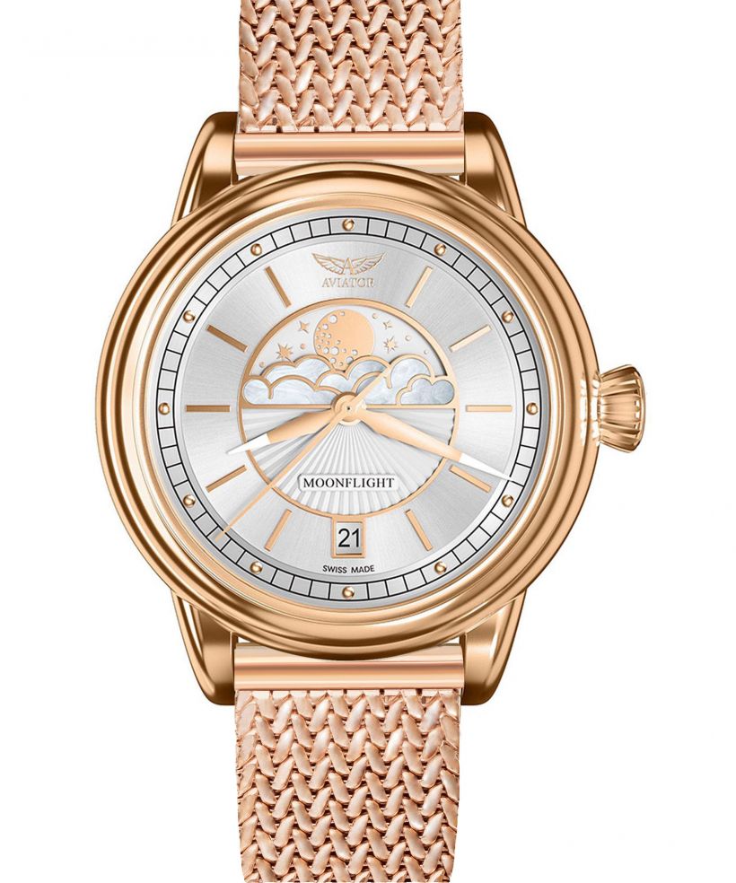 Годинник Жіночий Aviator Douglas Moonflight + bransoleta Morellato
