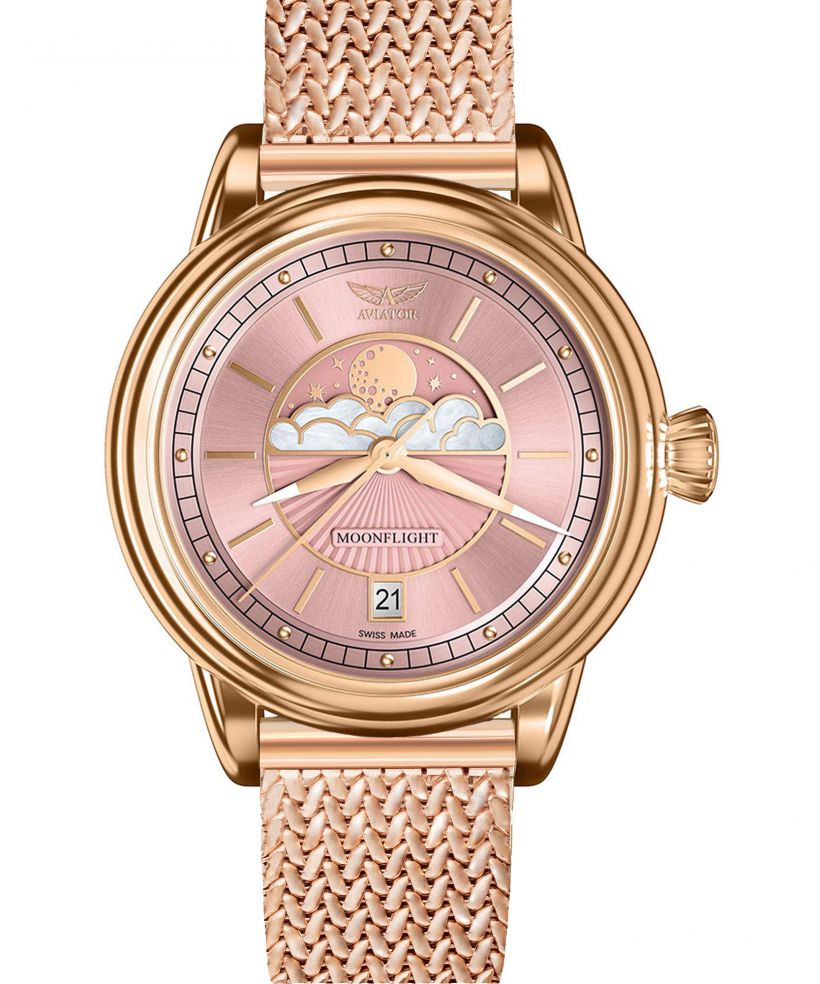 Годинник Жіночий Aviator Douglas Moonflight + bransoleta Morellato