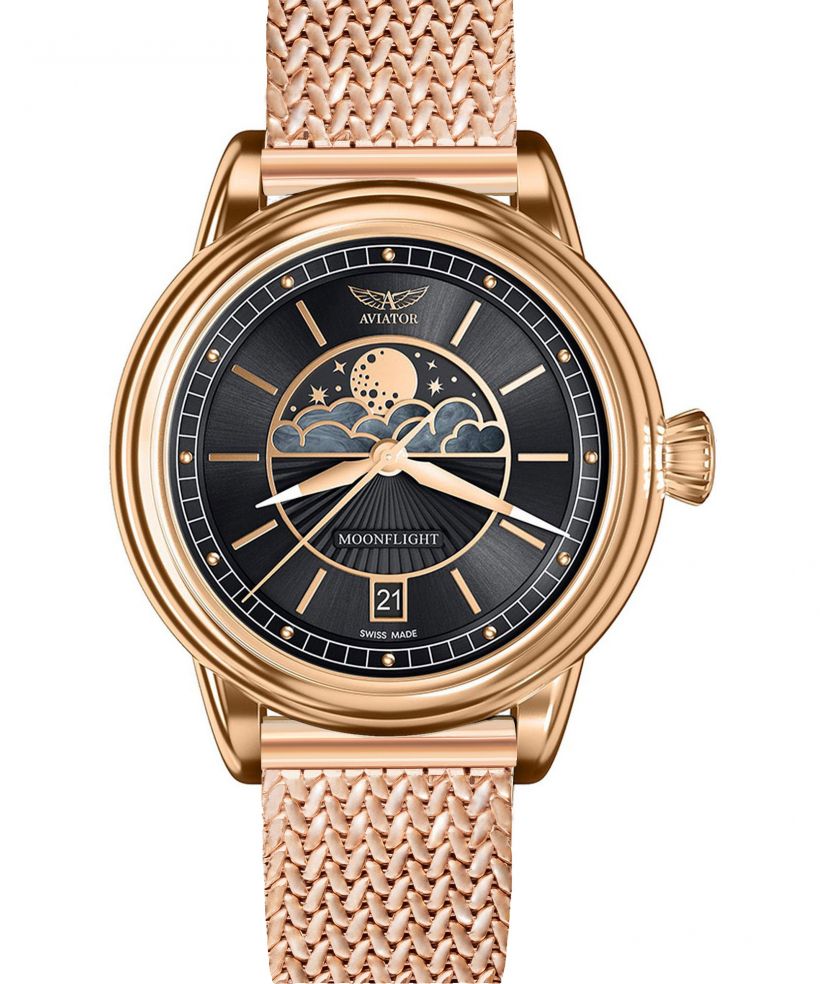 Годинник Жіночий Aviator Douglas Moonflight + bransoleta Morellato
