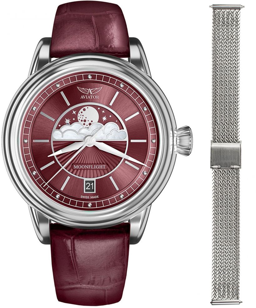 Годинник Жіночий Aviator Douglas Moonflight + bransoleta Morellato